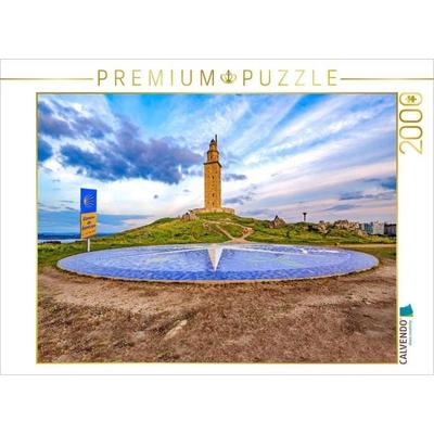 CALVENDO Puzzle Die Winde des Nordens - Wenn die Windrose am Herkulesturm neue Richtungen und Wege aufzeigt | 2000 Teile Lege-Größe 90 × 67 cm