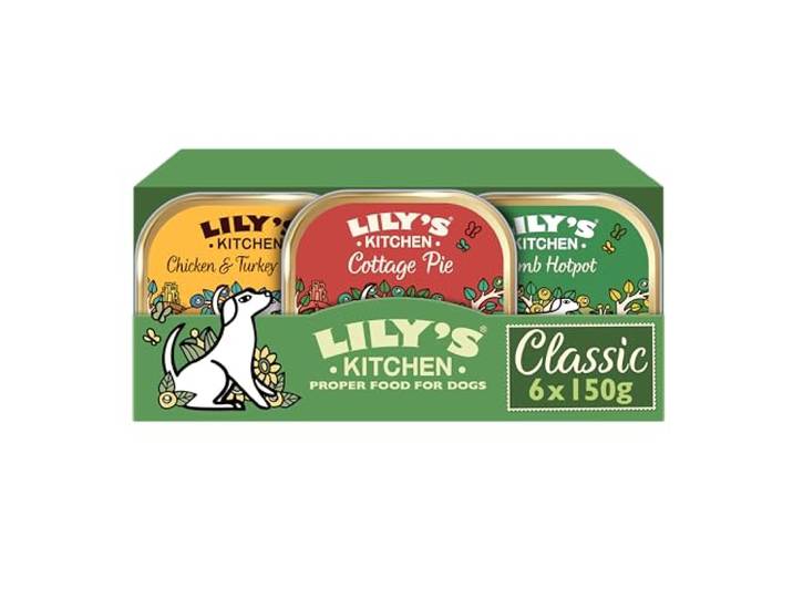 Lily's Kitchen Natvoer voor Volwassen Honden 6 x dienblad 150g - Classic Dinner Multipack