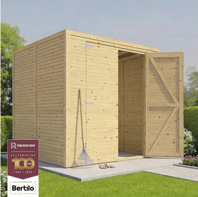 Gartenhaus Bertilo Cubico 3 Fineline Rhombusprofil 207 x 211 cm natur