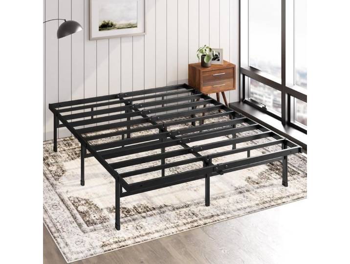 Lit plateforme en métal - ZINUS - Justin 180 x 200 cm - Hauteur 36 cm - Rangement 33 cm - Sommier à lattes