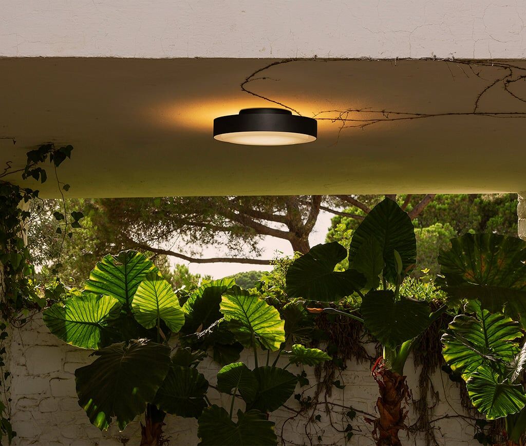 Marset Plaff-On! IP54 Outdoor Wandleuchte / Deckenleuchte (Ø 50cm / schwarz, LED... Ø 50cm / schwarz   LED