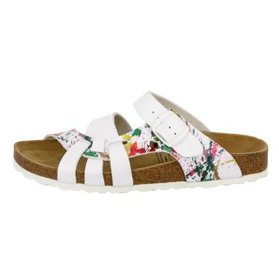 Pantolette LICO "Pantolette Bioline Klecks", Damen, Gr. 42, weiß, Synthetik, Schuhe Pantolette