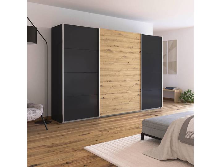 Armoire - Bicolore 315cm Gris/Gris métallisé