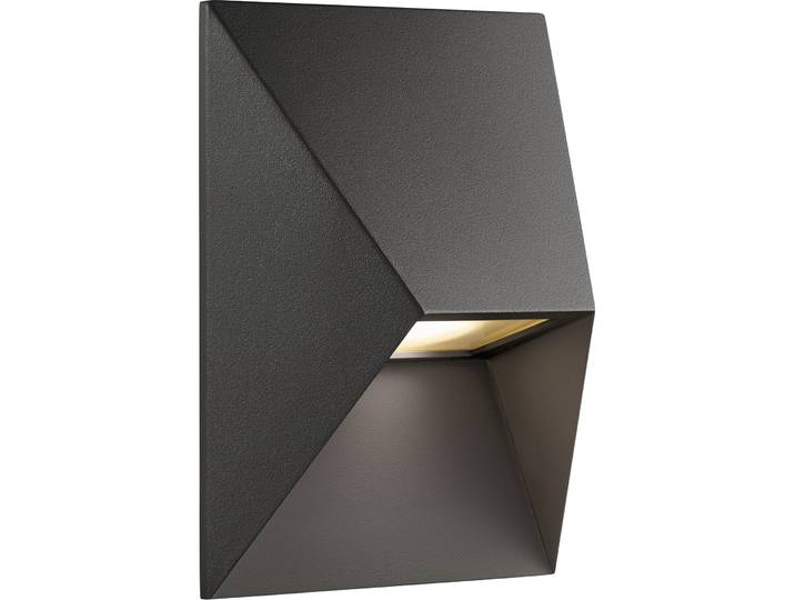 NORDLUX Wandlampe aussen Pontino Schwarz Aluminium B 15 cm IP54 - Wandlampe aussen