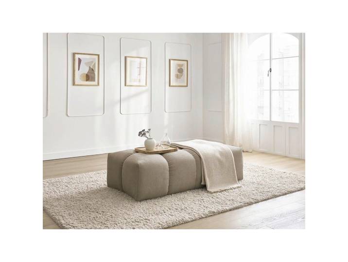 Hocker Everest, Taupe, Kunststoff, rechteckig, 140x70x40 cm, Wohnzimmer, Hocker, Sitzhocker