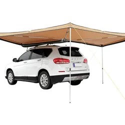VEVOR Auto Markise 270°x2,5m Fahrzeugmarkise UV50+ UV-Schutz Seitenmarkise 280-G Polyester-Gewebe Vorzelt PU3000mm Wasserdicht inkl. PVC-Tasche Ideal für Camping Familientreffen Ausflüge