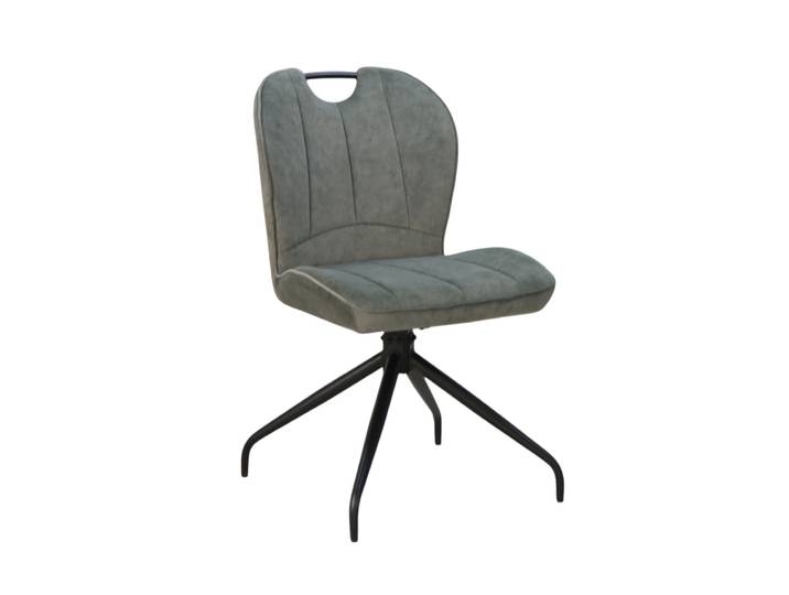 Chaise repas en tissu vert amande