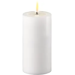 Deluxe Homeart LED Stumpenkerze Real Flame weiß, 10 cm, Ø 5 cm