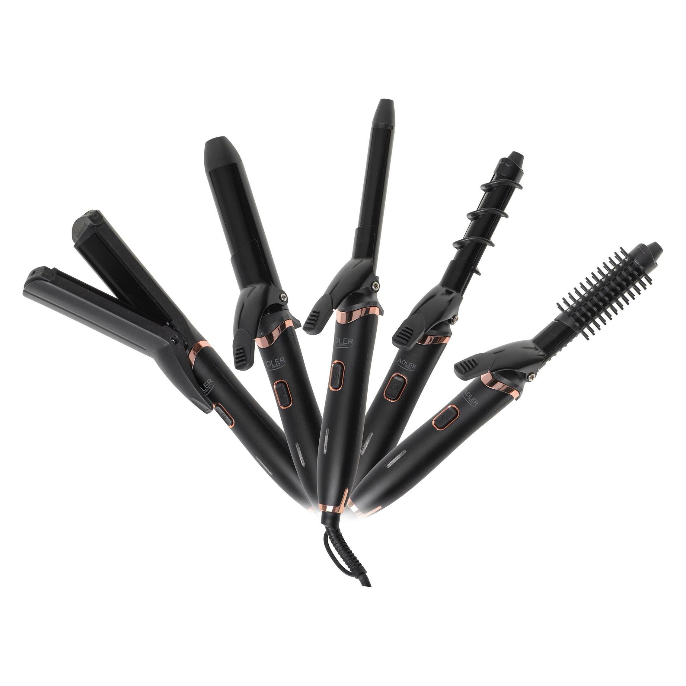 Adler Hairdryer brush Hair Styling Set 5-in-1 | AD 2028 | Ceramic heating system | 1200 W | Black (1200 W) (AD 2028)