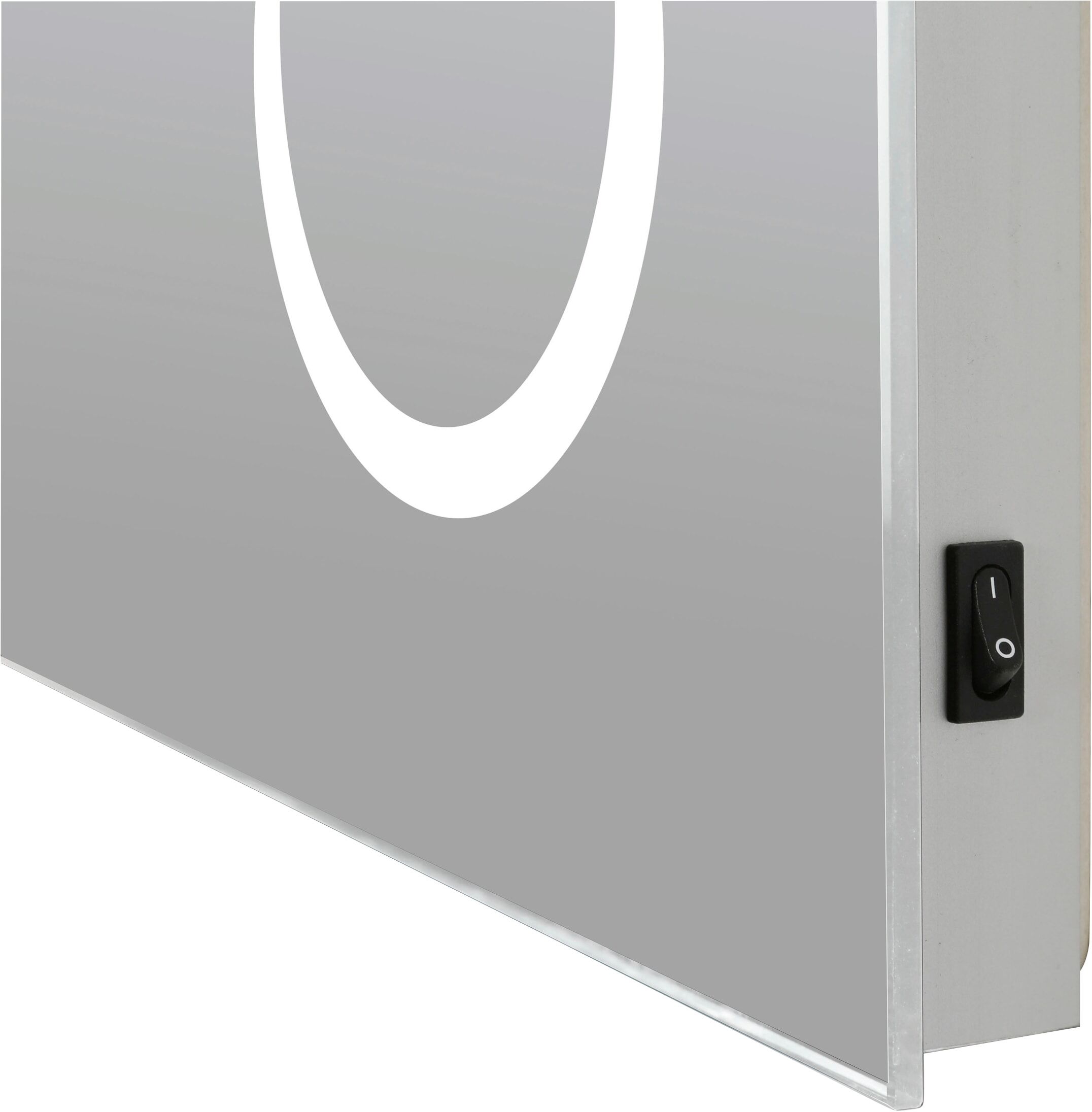 Badspiegel TALOS "Arrow", silber (weiß), Aluminium, Spiegel, Badspiegel, 3-fach Vergrösserung
