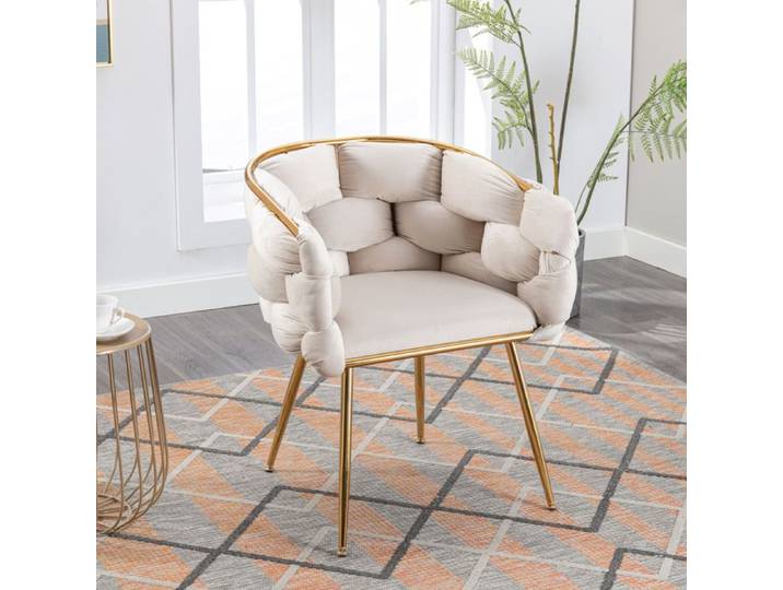 Fauteuil d'appoint luxueux métal moderne chaise de coiffeuse design élégant pour chambre salon salle à manger
