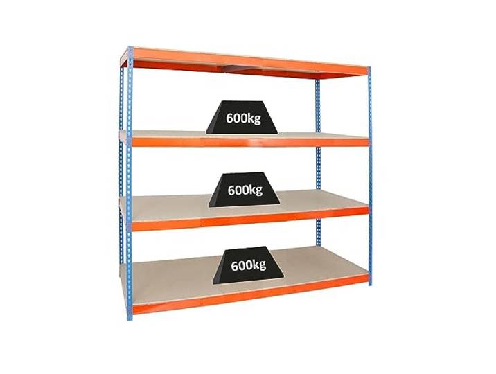 PROREGAL Schwerlastregal Wood Beast Four HxBxT 200x180x90cm Fachlast 600kg Blau-Orange