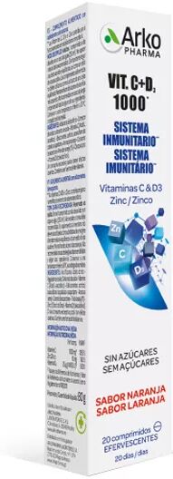 Arkopharma Vitamina C y D3 + Zinc 20 Comprimidos Efervescentes 80g