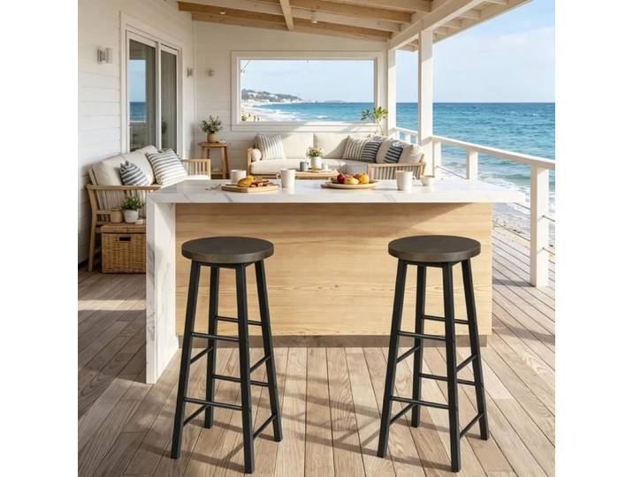 Chic Table Tabouret Bistro Style Chaise haute Petit déjeuner Tabouret Ensemble de 2 bars Tabouret Cuisine Tabouret