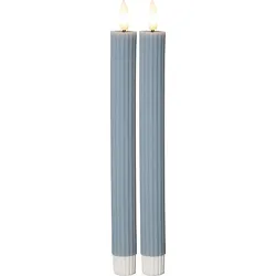 Star LED-Wachskerze 2er-Set blau 061-69