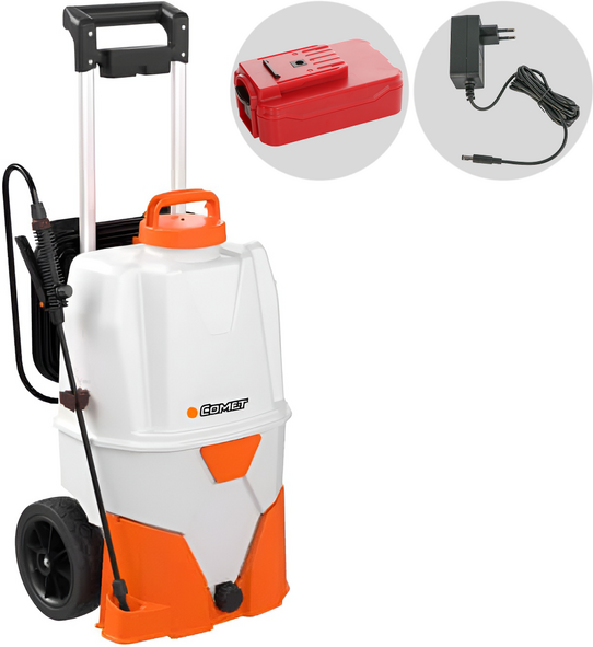Comet TB 35  Akku-Spritzpumpe mit Wagen  18V 2,6Ah