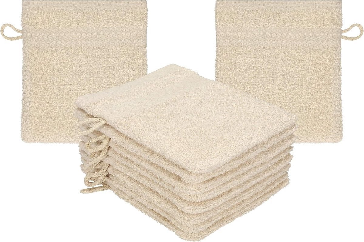 Set van 10 zachte katoenen washandjes voor volwassenen
