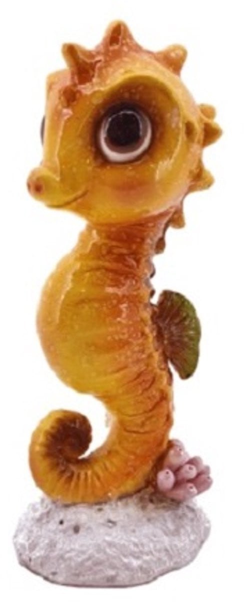 Zeepaard Decoratiebeeld - Oranje Keramiek - 16,5 x 10,5 x 9 cm