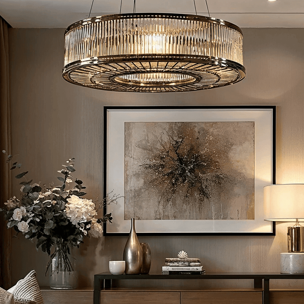 Louise Antique Brass Circular Chandelier Ceiling Light