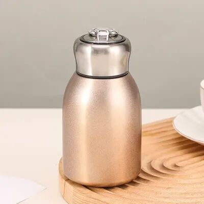 Multicon Wholesale Hub High value Mini Chubby Thermos Cup With Stainless Steel, Portable Carrying Ring, Big Belly Vacuum Insulated Cup gold