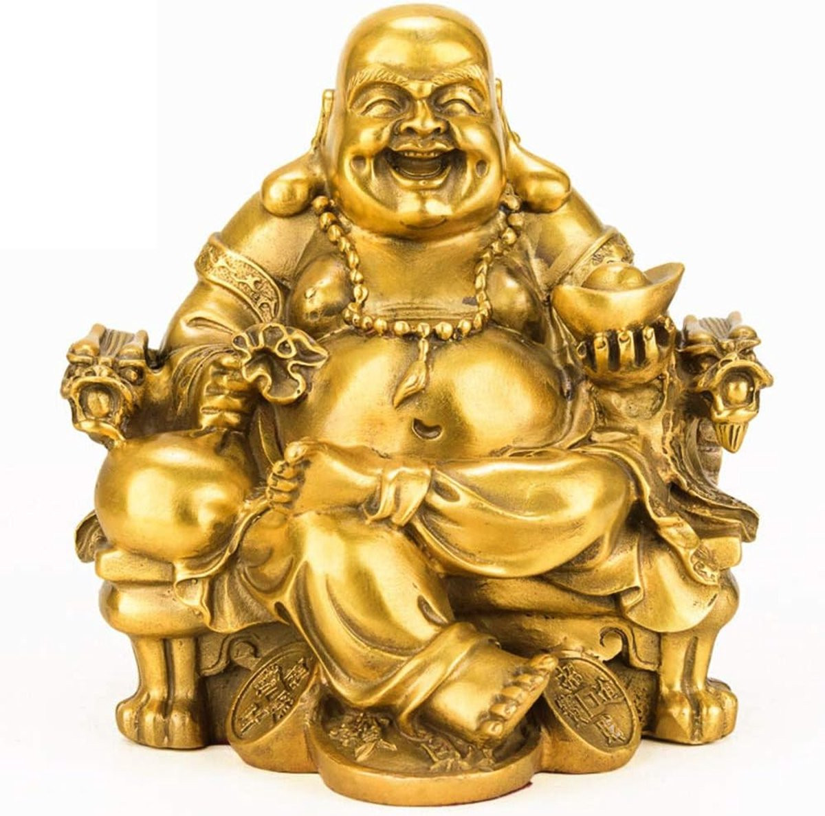 Lachende Boeddha Beeld van Messing voor Feng Shui Decoratie