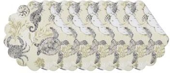 C&F Home Cannon Beach Round Quilted Placemat Set 6