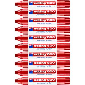 Edding Permanentmarker 800, Strichbreite 4 - 12 mm, rot, 10 Stück