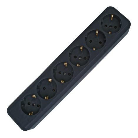 Kopp 129405003 Innenraum 6AC outlet(s) Schwarz Verlängerungskabel (6x, CEE 7/3) (129405003)
