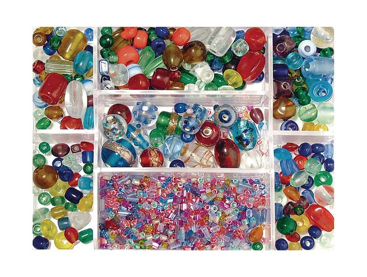 Rayher Glasperlen-Box Farb- und Grössenmix 115 g