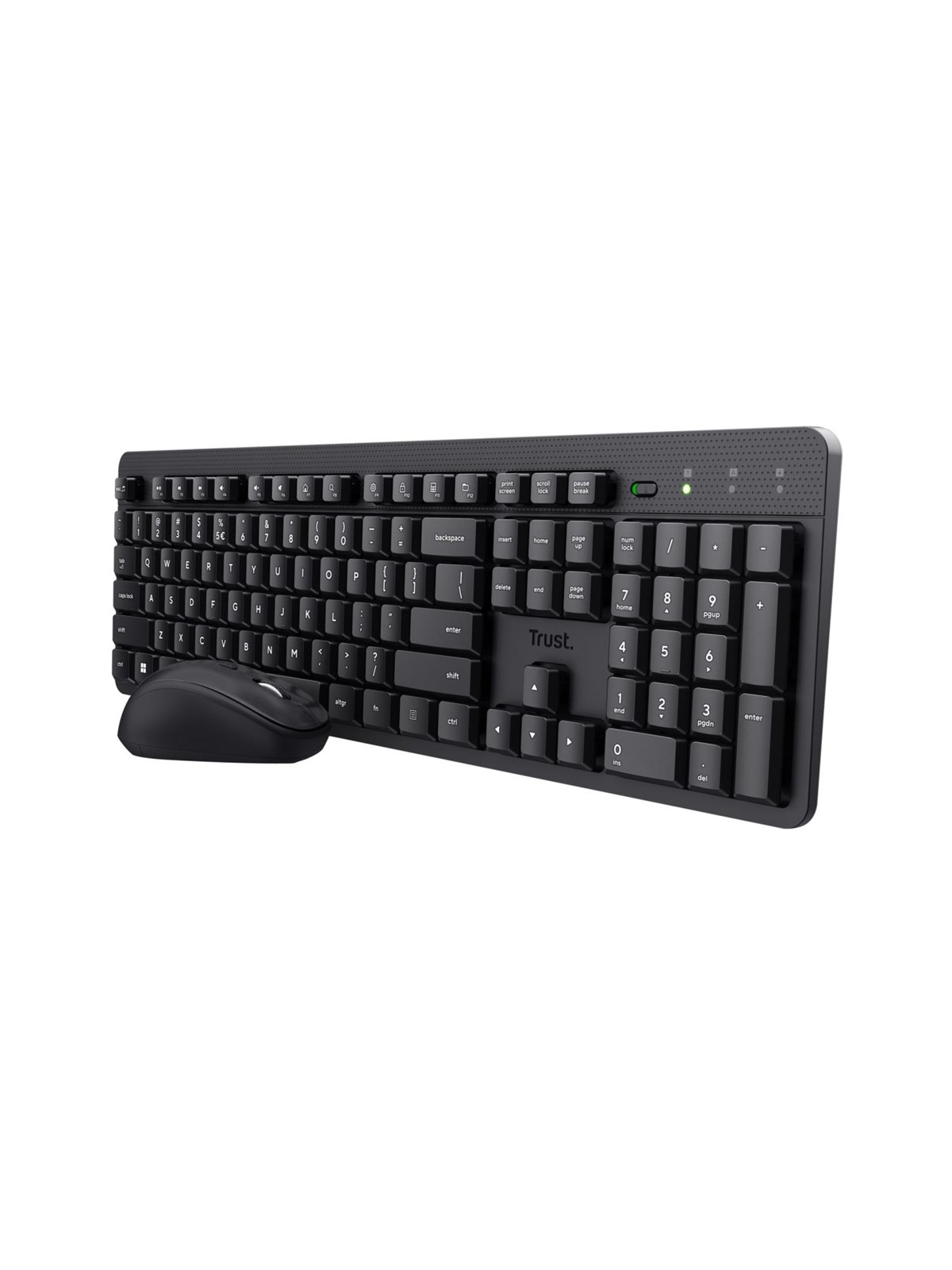 Trust Ody II Silent - Black - Tastatur & Maus Set - Englisch (US) - Schwarz