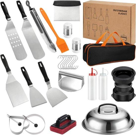 WAN Grillaccessoires Set - 27-delig Barbecue Gereedschap - Zilver - 40 cm