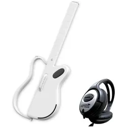 Lava Music Gitarre Genie Smart-Gitarre Weiss mit Kopfhörer (Akustik Gitarre, Kunststoff), Gitarre, Weiss