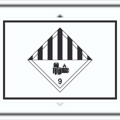 HB-Druck Schild Achtung Lithiumbatterien Symbol Gefahrgutklasse 9a A3 (297x420mm)
