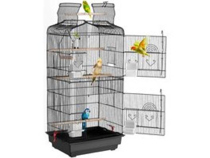 VEVOR Vogelkäfig, 457 x 355 x 925 mm, Vogelhaus für Sittiche, Finken, Kanarienvögel, Unzertrennliche, Nymphensittiche, Wellensittiche, kleine Mönchssittiche, Metallkäfig mit Schaukel & Sitzstange