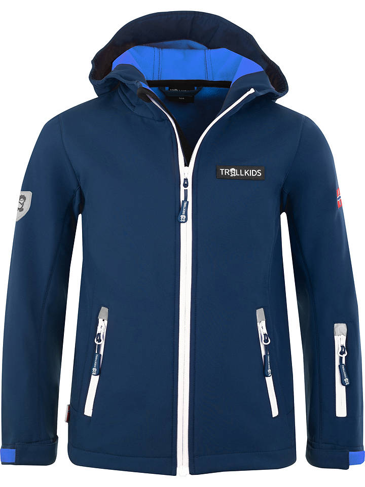 Trollkids Softshelljacke "Oslofjord" in Dunkelblau - 116