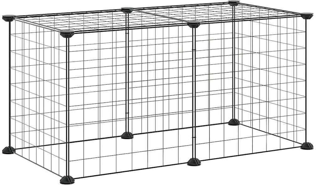 vidaXL Jaula para mascotas de 8 paneles acero negro 70x35x35cm Negro