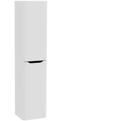 VitrA New Integra Round Hochschrank, 40x37x180 cm, Hellgrau Matt, wandhängend mit Softclose-Türen und integrierter Griffmulde