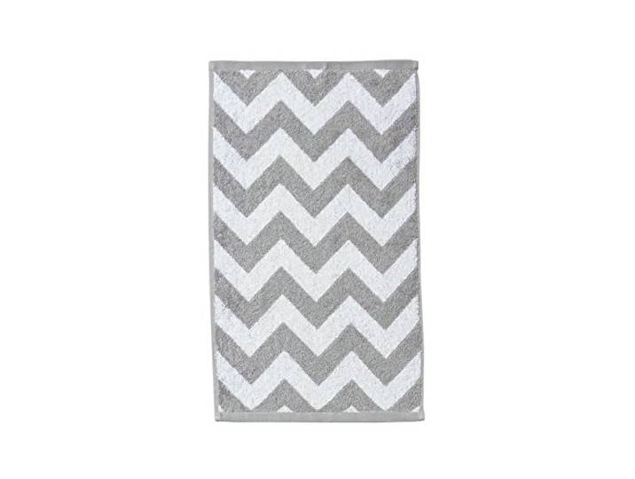 DONE Serviette invité Zig Zag - 30x50 cm - Argent et blanc