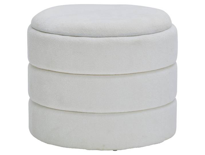 Xora Hocker, Weiß, rund, 49x43x49 cm, Stauraum, Wohnzimmer, Hocker, Sitzhocker