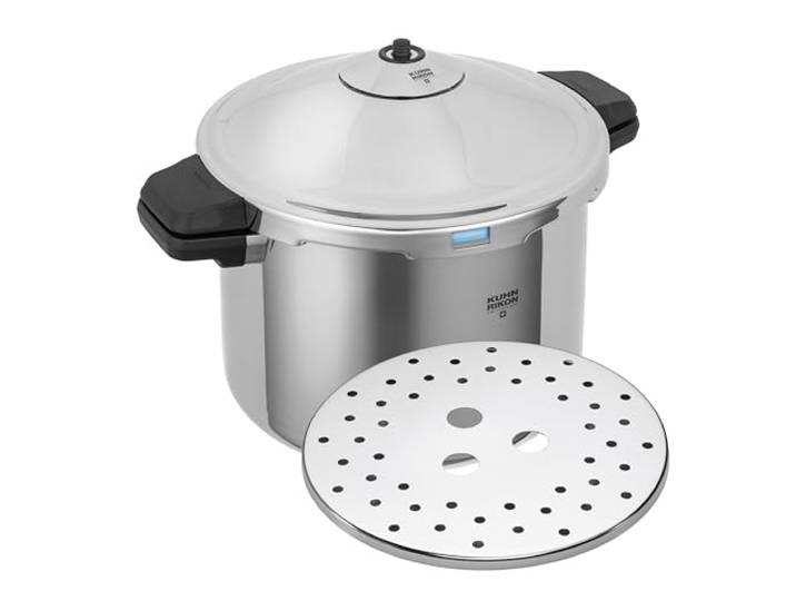 KUHN RIKON Schnellkochtopf/Dampfkochtopf DUROMATIC® Hotel Seitengriffmodell, 8 Liter/28 cm, Induktion, Edelstahl