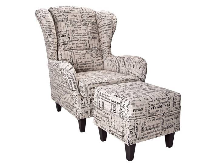 Supellex Ohrensessel Sofia Relaxsessel mit Hocker – Carpe Diem Beige