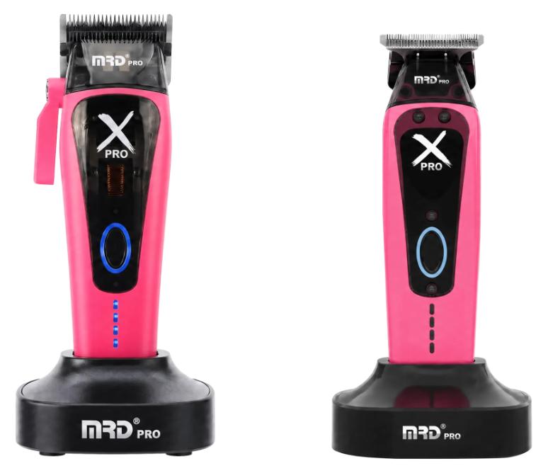 MRD Pro 999C Clipper & Trimmer Combo Set - 2er Barber Set, Zero Gap - Pink