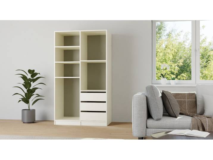 Armoire penderie ouverte sur mesure Mélaminé premium Crème