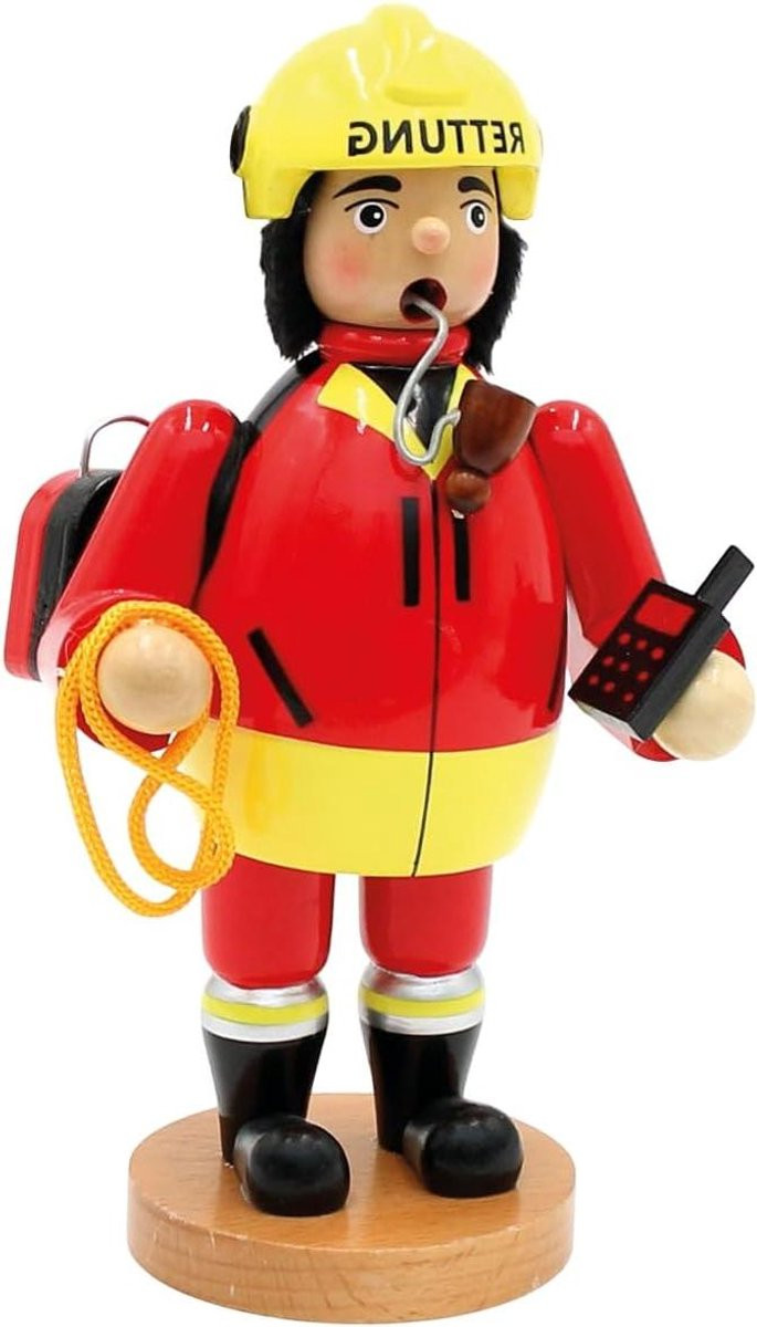 Decoratief houten rookfiguur in houtkleur, Hoogte: 195 cm