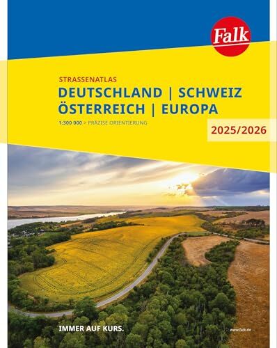 Falk Straßenatlas 2025/2026 Deutschland, Schweiz, Österreich 1:300.000: mit Europa 1:4,5 Mio. (Falk Atlas) - Preis vom 19.10.2026 19:33:35 h