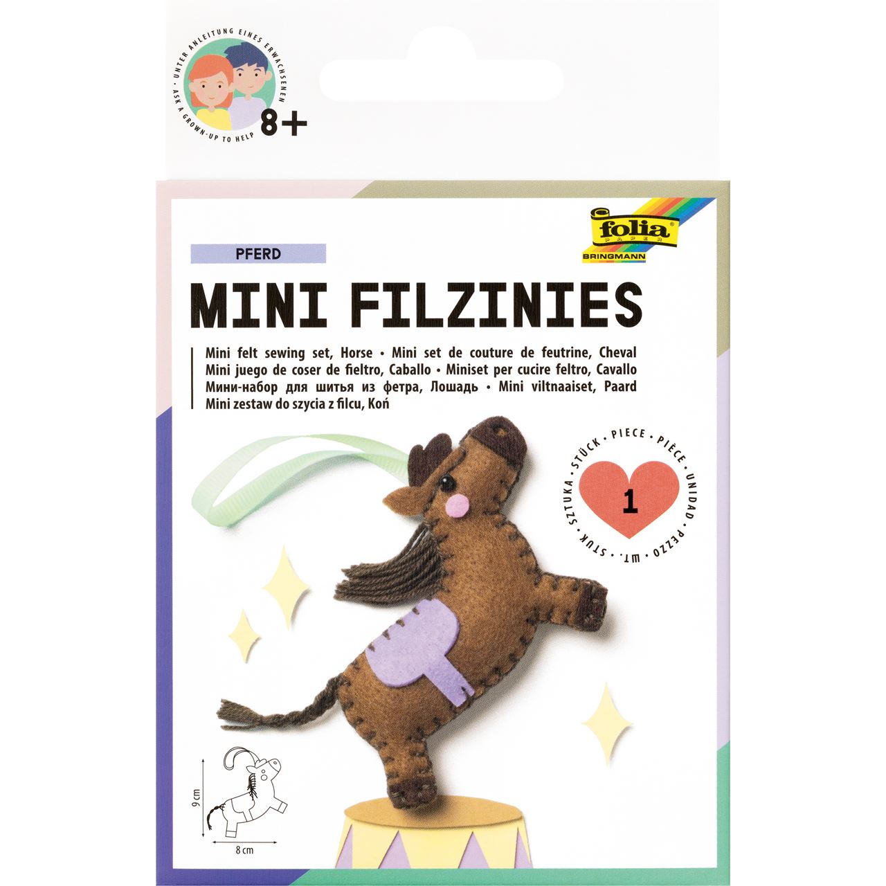 folia Nähset Mini Filzinies PFERD braun