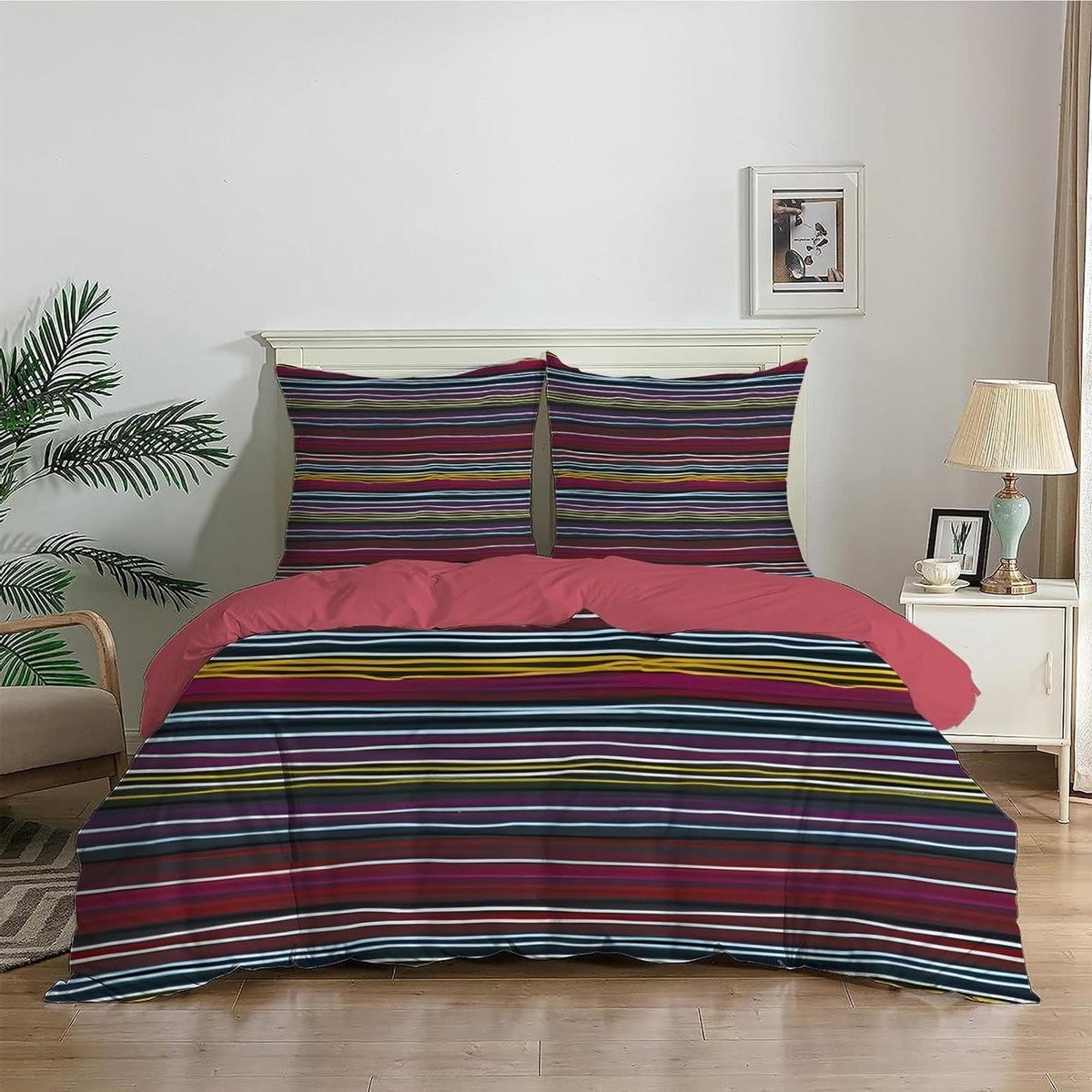 Omkeerbaar Dekbedovertrek Set Rood 240x260 cm