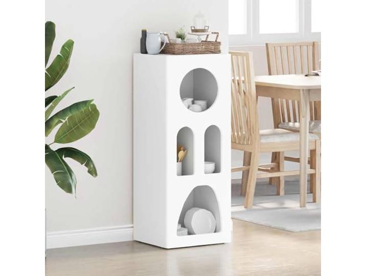 RJPLMFV Sideboard ELST weiß 40 x 35 x 100,5 cm Holz Mehrfach Regal für Geschirr, Aufbewahrung, modernes Design, einfache Wartung, für Wohnzimmer