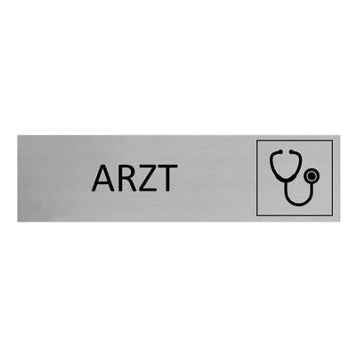 CombiCraft Aluminium Türschild Arzt 165x45mm mit 3M-Tape zur Befestigung, einfache Kennzeichnung von Räumen und Bereichen