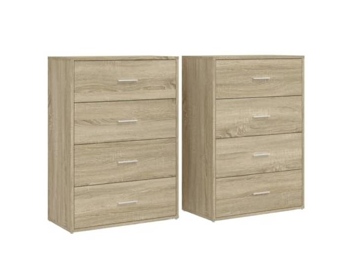 LASWWQMRF Sideboard 2er Set Sonoma-Eiche 60x31x84 cm Holzwerkstoff Stabiler Beistellschrank für Wohnzimmer und Flur. Bietet viel Stauraum für Bücher und Dekoration.